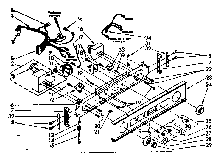 Washer/dryer control panel parts