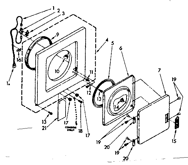 Dryer front panel and door parts