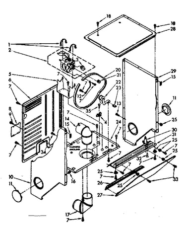 Dryer cabinet and motor parts