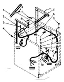 Dryer supports and washer cabinet harness parts