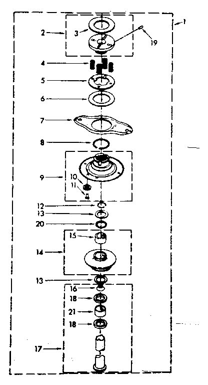 Washer basket drive and brake parts