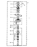 Washer basket drive and brake parts