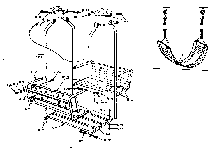 Lawnswing assembly and swing assembly