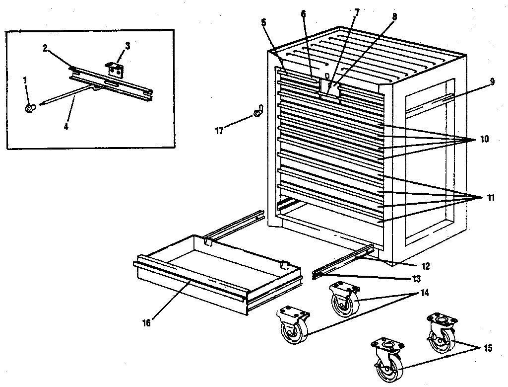 14-drawer roller cabinet