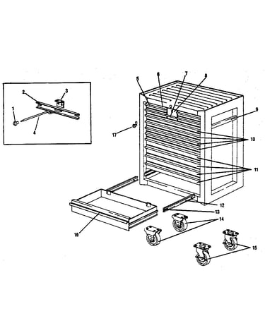 14-drawer roller cabinet