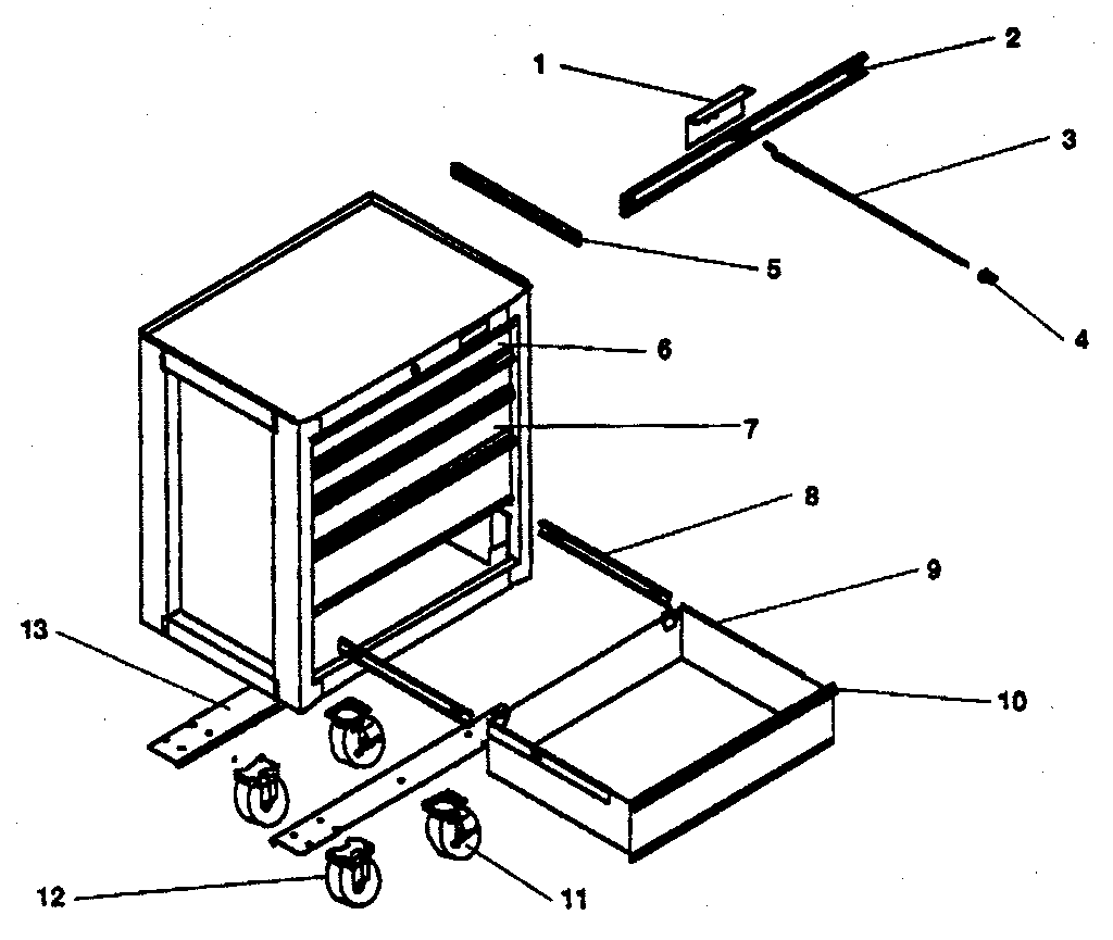 5-drawer roller cabinet