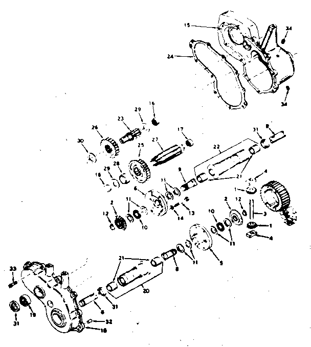 Gear reduction and differential