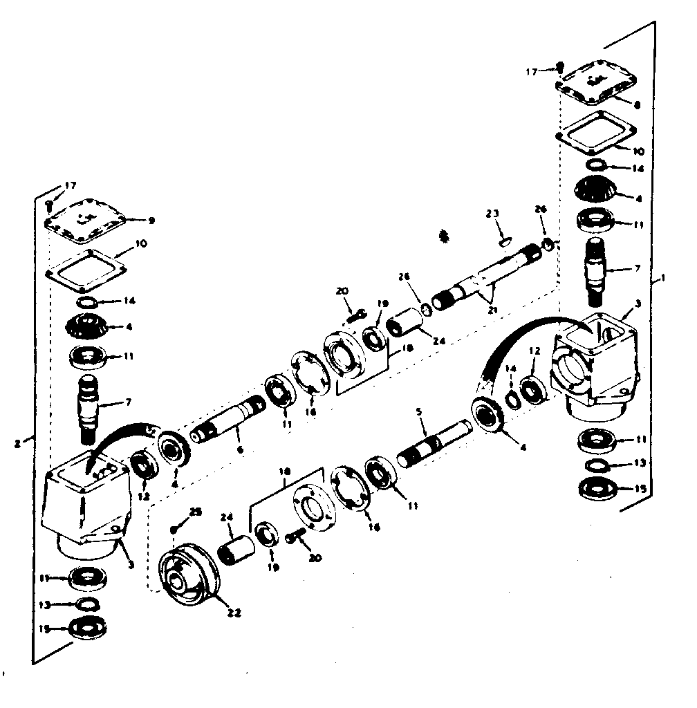 Mower blade drive right angle drive - r.h. and l.h.