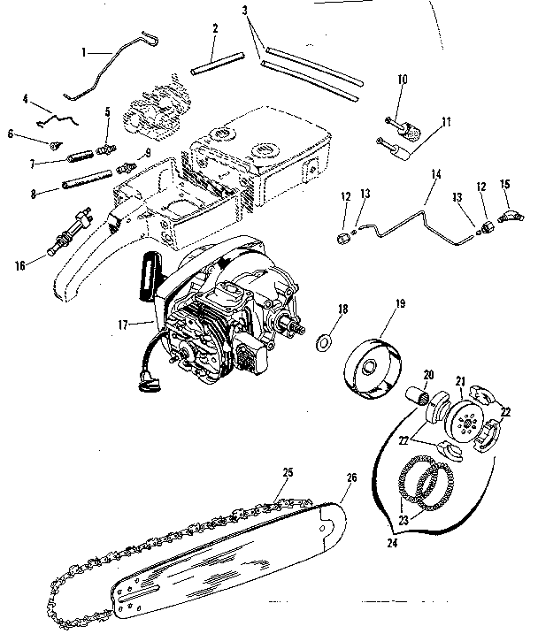 Chian/bar and oil/fuel parts