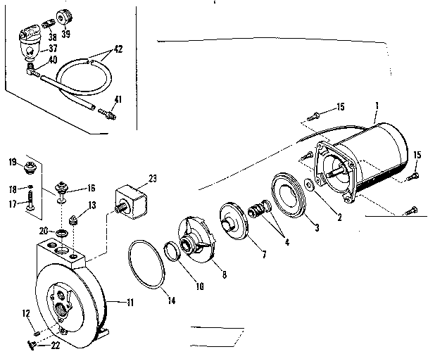 Motor and pump assembly