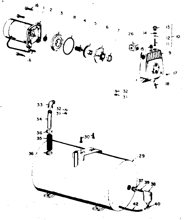Motor and pump assembly