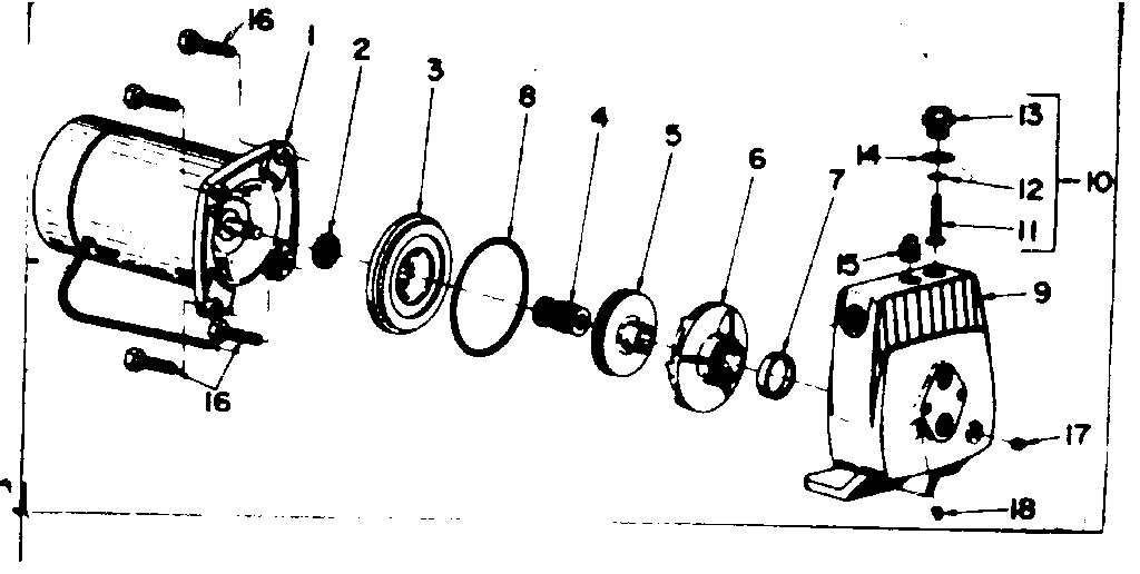 Motor and pump assembly