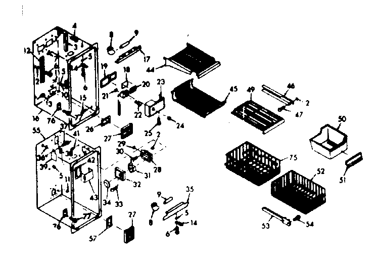Freezer section parts
