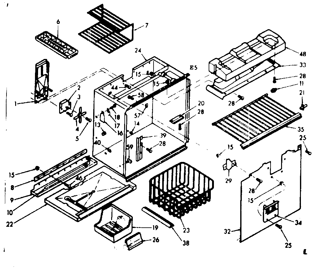 Freezer section parts