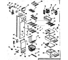 Kenmore 2536680101 shelving, supports and air handling parts diagram