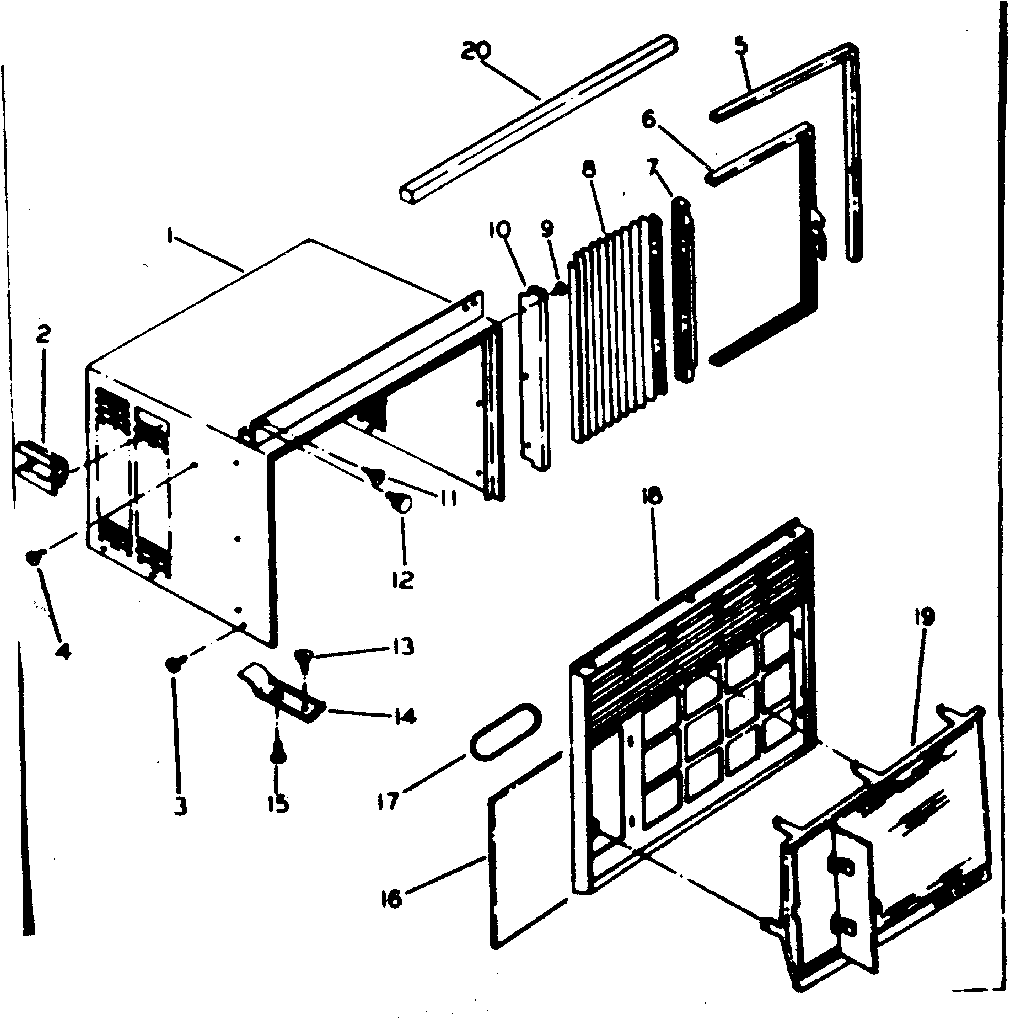 Cabinet and front parts