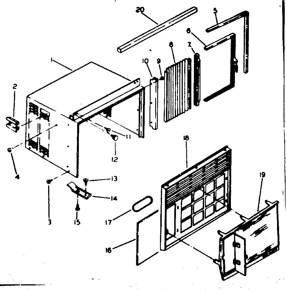 Cabinet and front parts