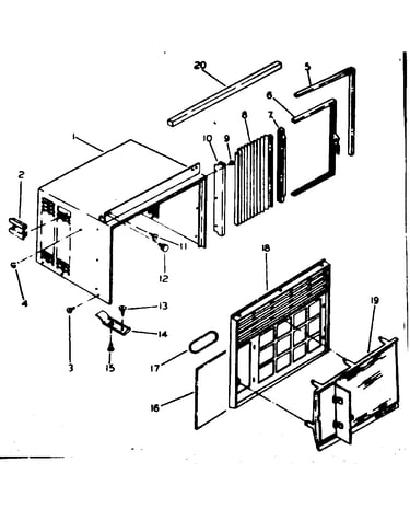 Cabinet and front parts