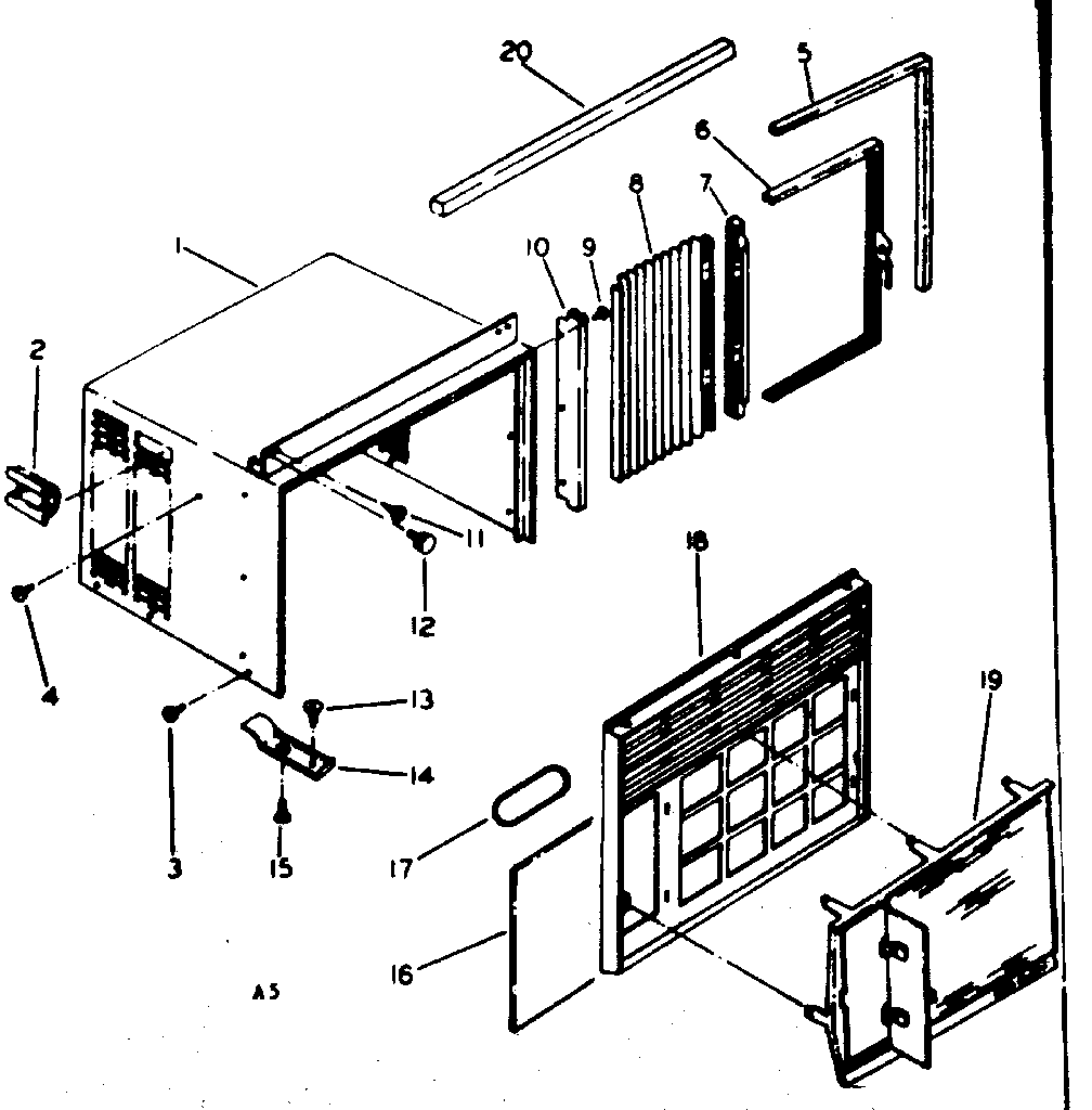 Cabinet and front parts