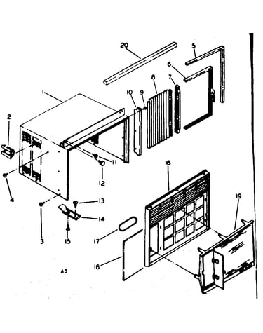 Cabinet and front parts