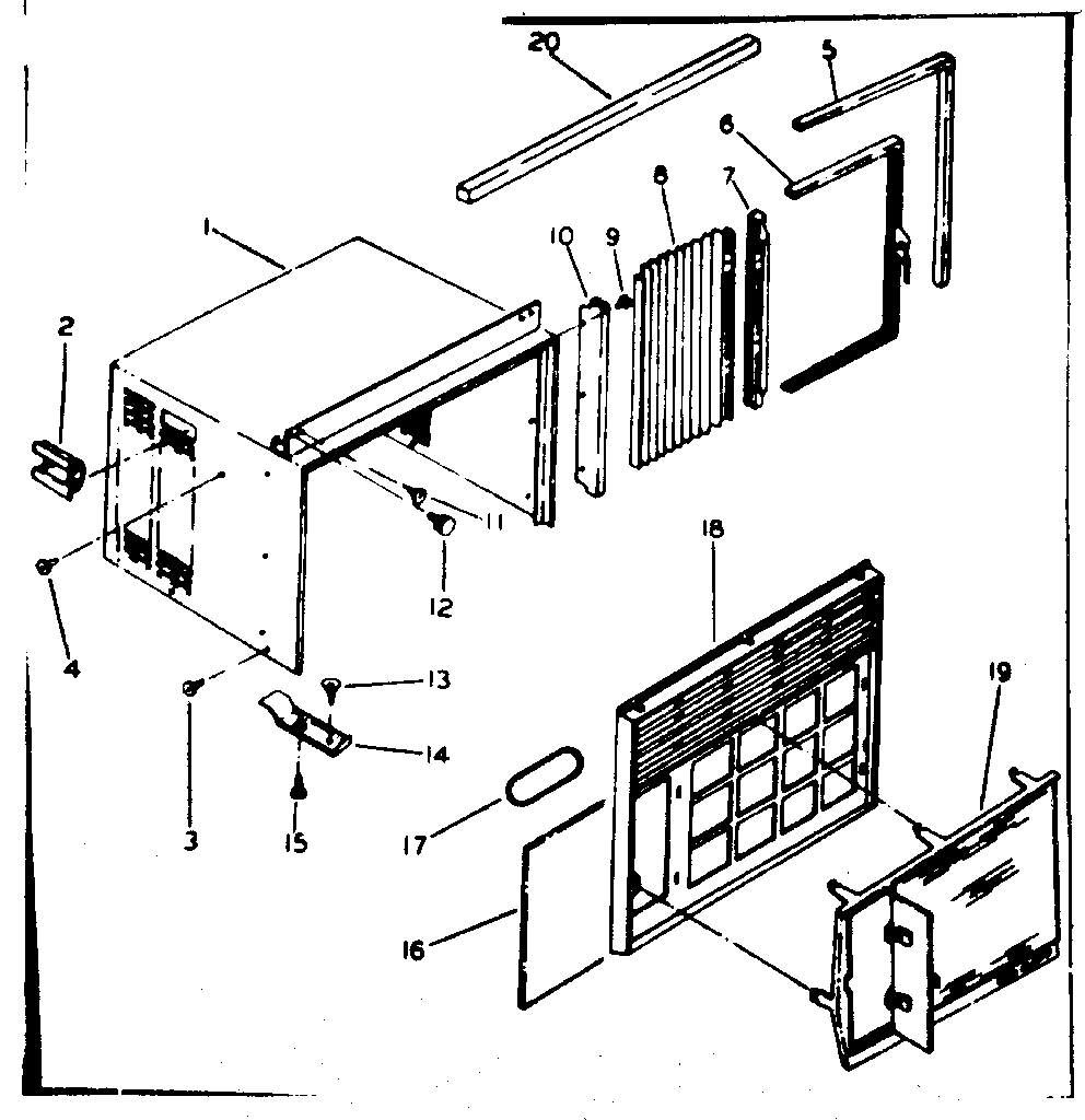 Cabinet and front parts