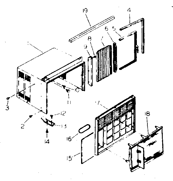 Cabinet and front parts