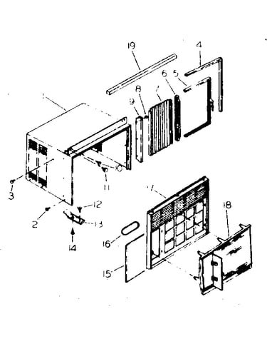 Cabinet and front parts