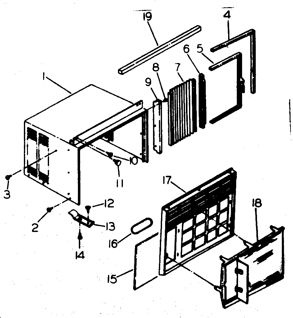 Cabinet and front parts