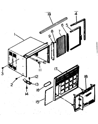 Cabinet and front parts