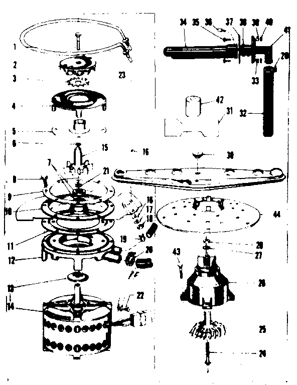 MOTOR, HEATER, AND SPRAY ARM DETAILS