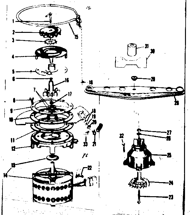 Motor, heater, and spray arm details