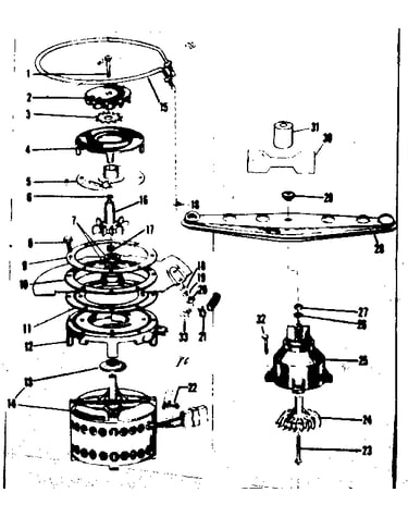 Motor, heater, and spray arm details