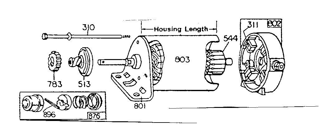 Motor and drive assembly