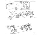 Briggs & Stratton 401400 TO 401499 (0010 - 0013) starting motor and flywheel assembly diagram