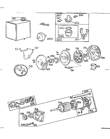Starting motor and flywheel assembly