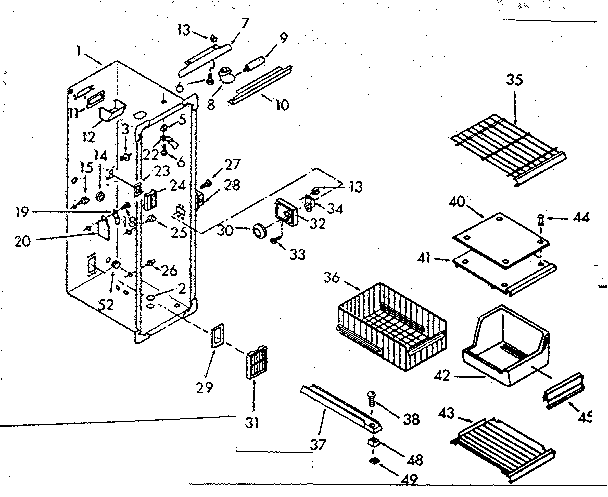 Freezer section parts