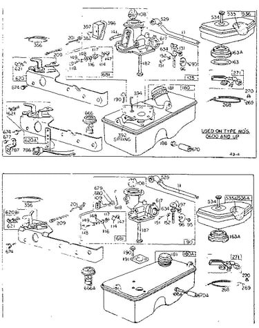Carburetor and fuel tank assembly