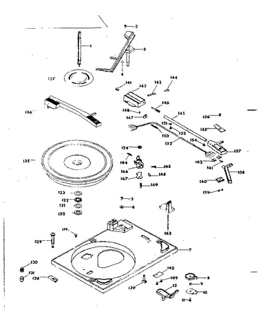 Record changer parts - above baseplate