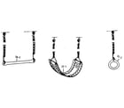Sears 70172257-84 trapeze bar, swing, & gym ring assemblies diagram