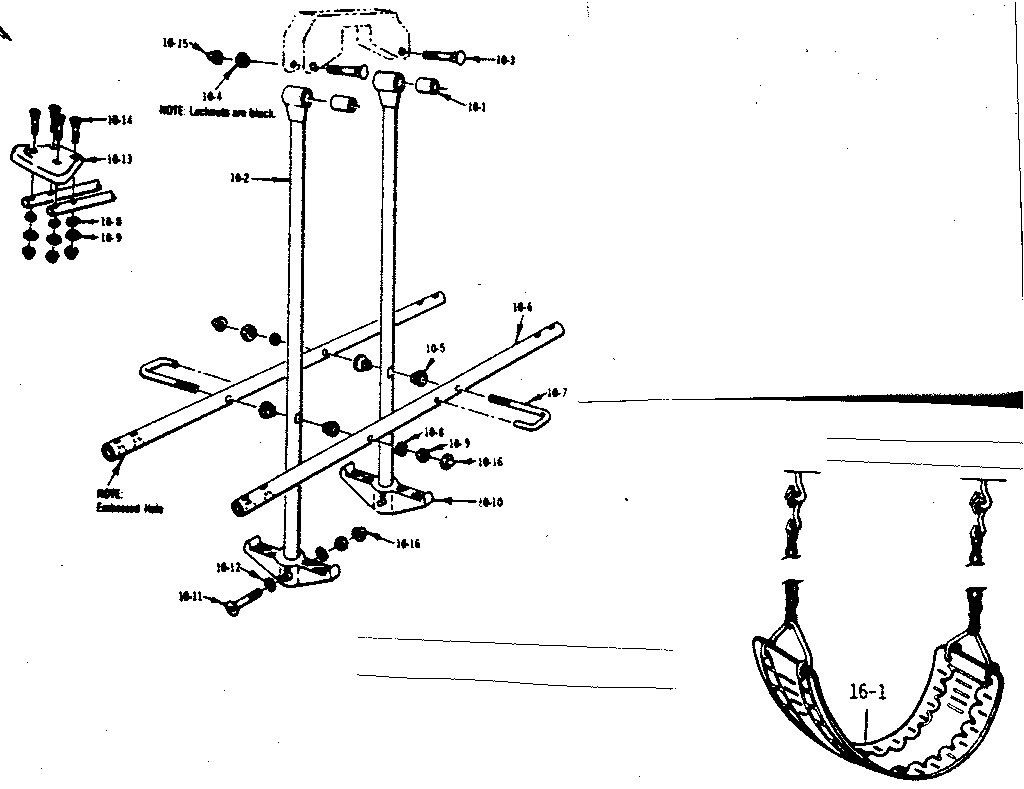 Glideride and swing assembly