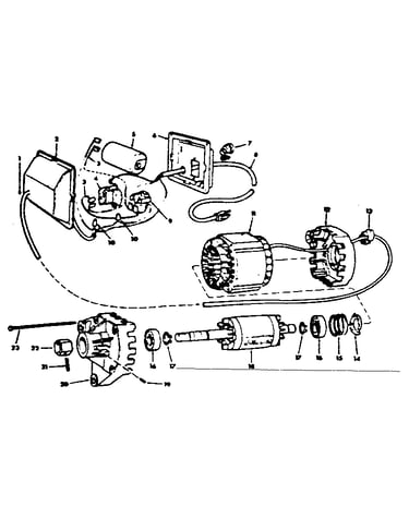 Motor and control box assembly