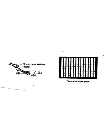 Cable/antenna adaptor and channel no. sheet