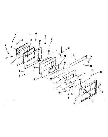 Upper oven door section