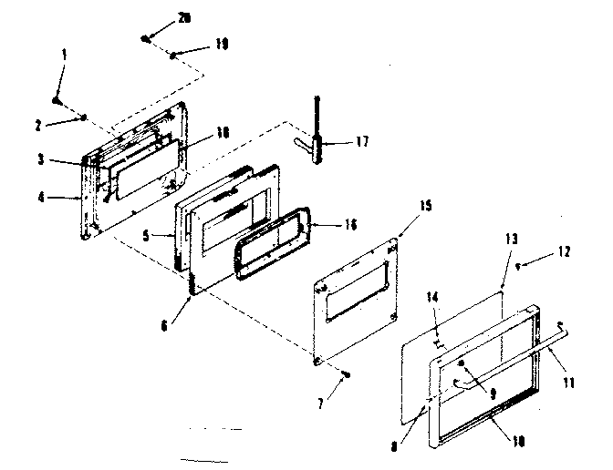 Lower oven door section