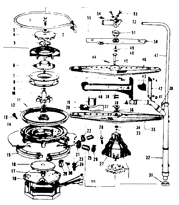 MOTOR HEATER, AND SPRAY ARM DETAILS