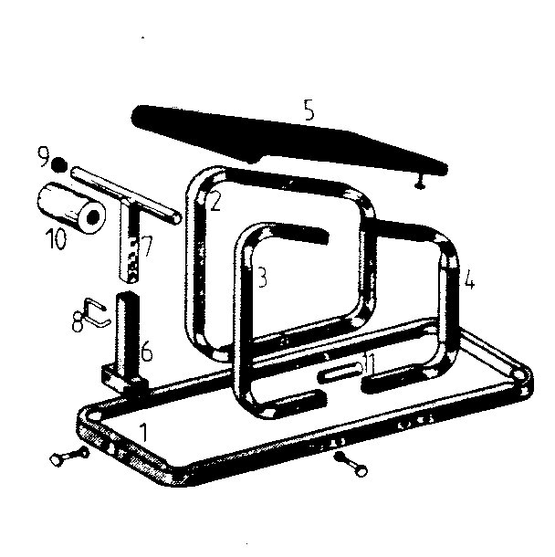 Base frame with hardware
