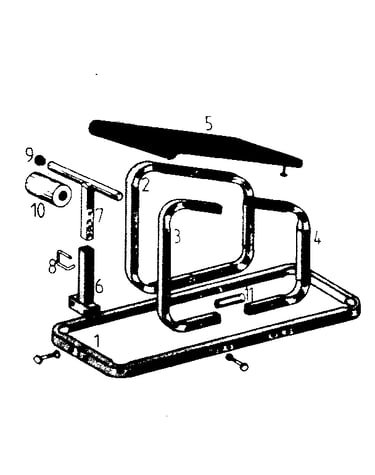 Base frame with hardware