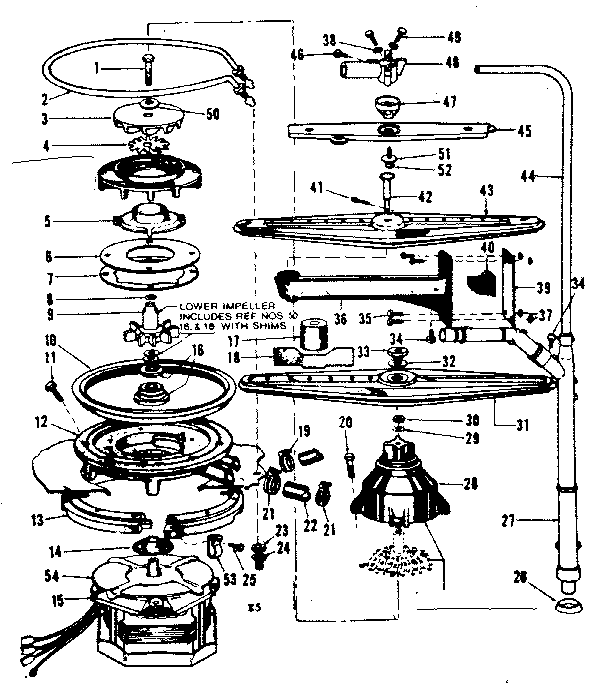 MOTOR, HEATER, AND SPRAY ARM DETAILS