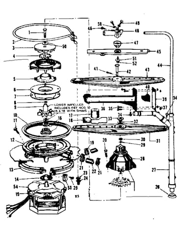 Motor, heater, and spray arm details