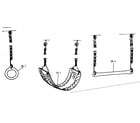 Sears 70172077-1 gym ring, swing, & trapeze bar assemblies diagram